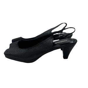 COMFORTVIEW Women Shoes Heels Slingback Open Toe Snake Embossed Size 9.5 WIDE